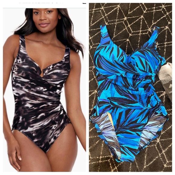 NWT! Miraclesuit Escape Blue swimsuit